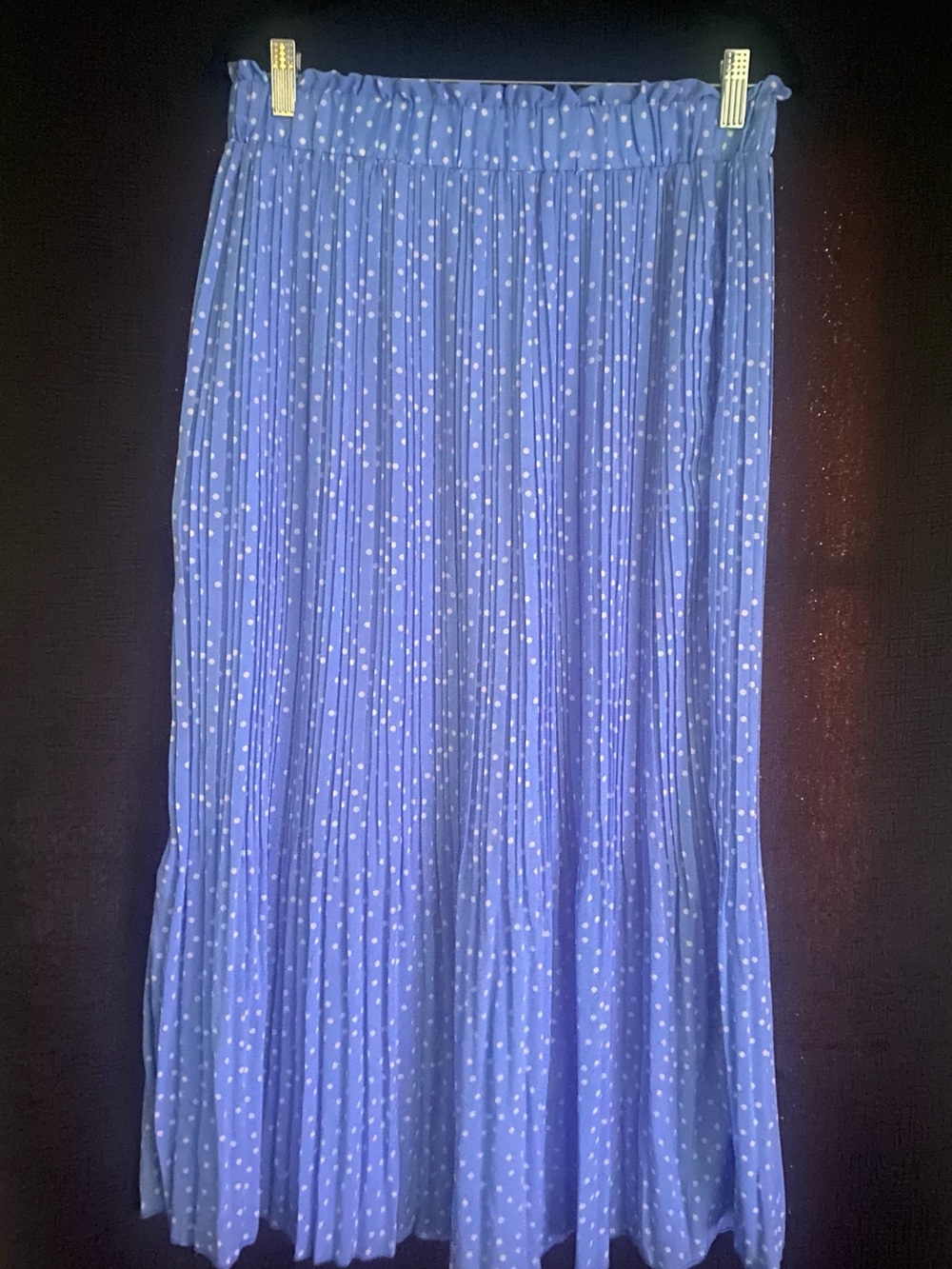Blue Polka Dot Pleated Women's Skirt size large
